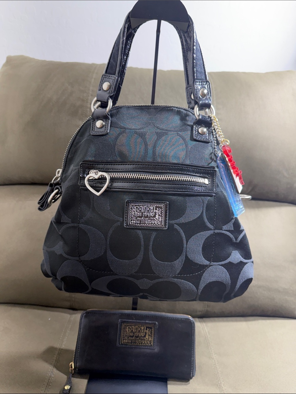 Coach Poppy Signature C Sateen Daisy Satchel (F21713) and Poppy Wallet